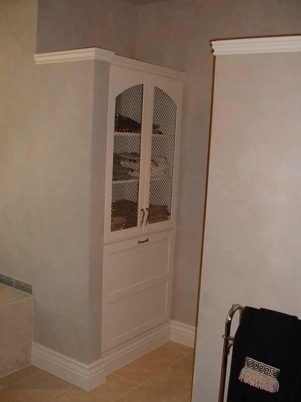 built in white cabinet
