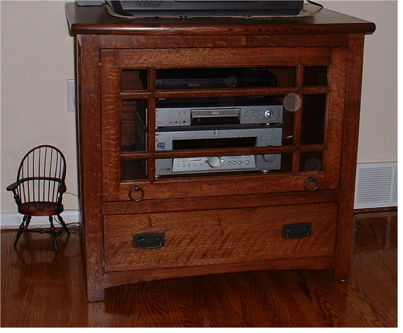 Oak stereo cabinet